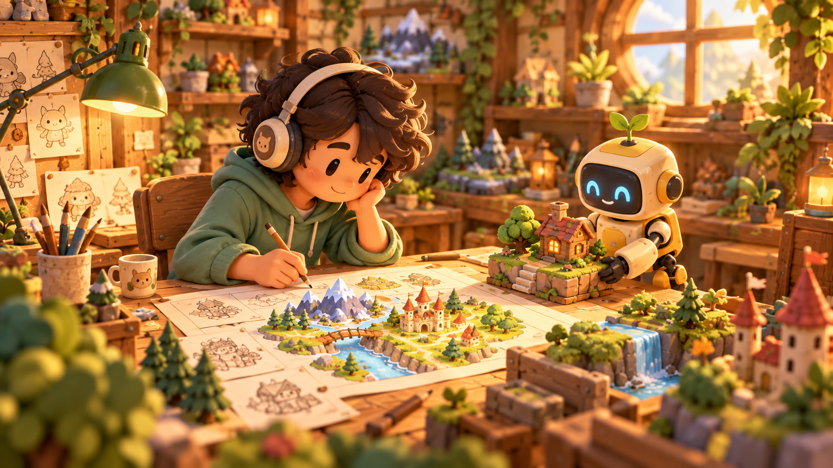 Developer và robot cùng hoàn thiện ý tưởng